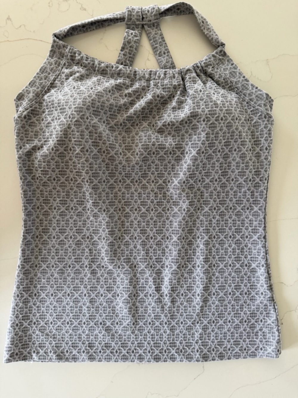 Prana Grey Patterned Halter Tank Top